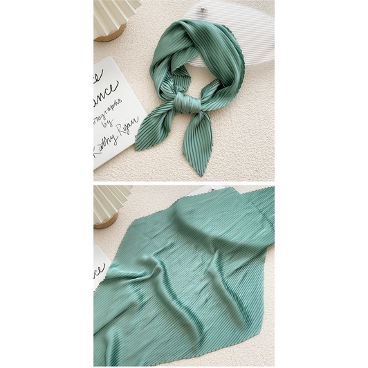 Khăn xếp li trơn nữ tính dễ thương công sở nhiều màu