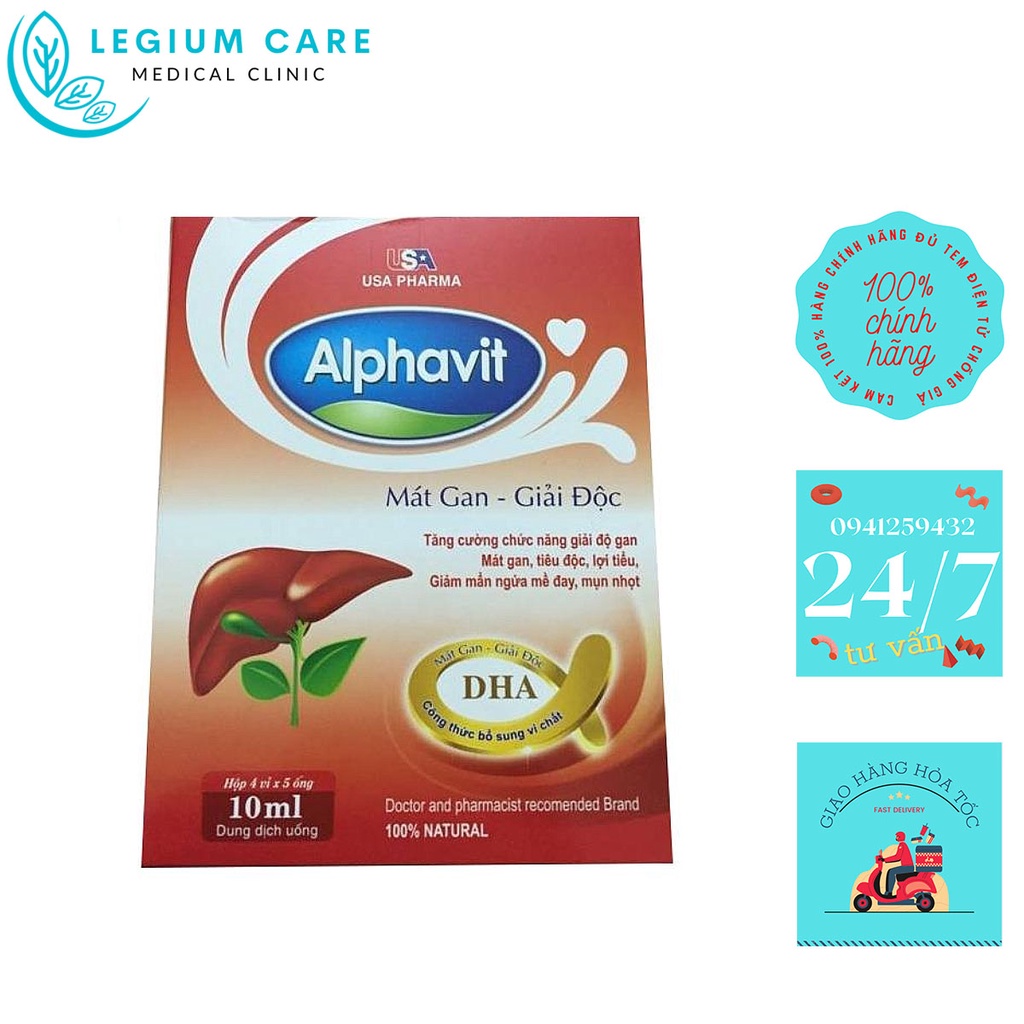 ALPHAVIT MÁT GAN - SIRO MÁT GAN TIÊU ĐỘC TRẺ EM - HẾT LO DỊ ỨNG, MẨN NGỨA, NỔI MỀ ĐAY, NHIỆT MIỆNG - HỘP 20 ỐNG