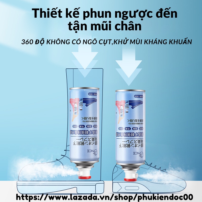 Chai xịt khử mùi giày dép chống hôi chân, diệt khuẩn ,hiệu quả đến 24h dung tích lớn 260ml.