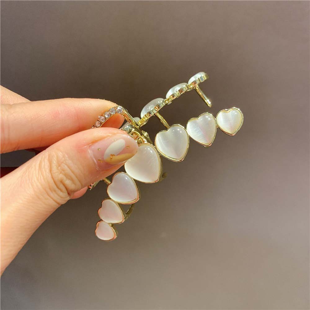 Kẹp Tóc Bằng Hợp Kim Hình Trái Tim Nhiều Màu Sắc Phong Cách Hàn Quốc Cổ Điển Thời Trang