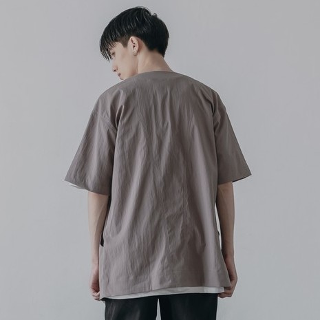 Áo Sơ Mi Ngắn Tay Không Cổ HANOIRIOT T0136 | BigBuy360 - bigbuy360.vn