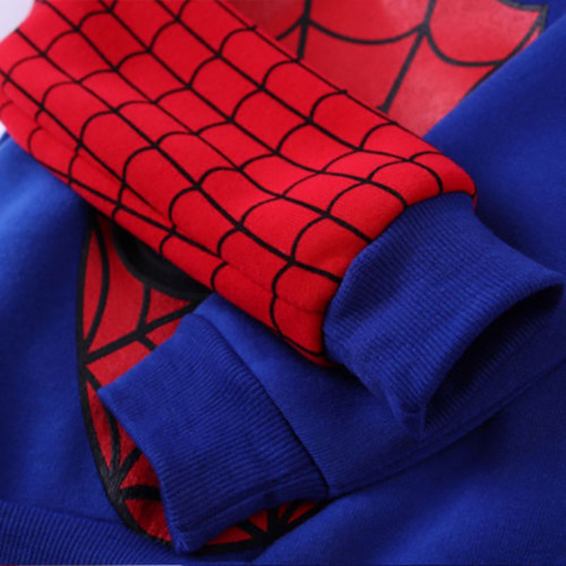 Bộ Trang Phục 2 Mảnh Áo Hoodie Tay Dài In Hình Người Nhện Phối Quần Dài Thời Trang Cho Bé Trai