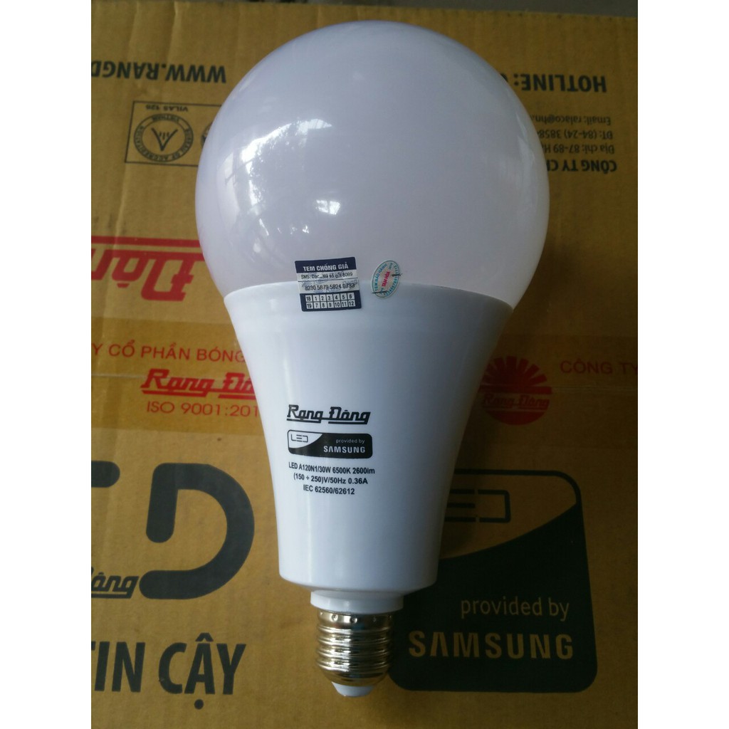 Đèn led Bulb 30W E27 A120N1 Rạng Đông Chip LED SAMSUNG Siêu sáng