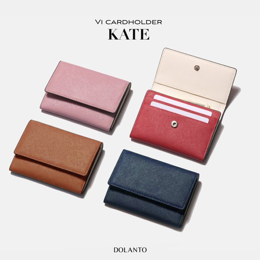 VÍ MINI ĐỰNG THẺ NỮ Bóp Nhỏ Gọn Cardholder KATE Da Saffiano Nhập Khẩu Cao Cấp Chống Thấm Nước | BigBuy360 - bigbuy360.vn