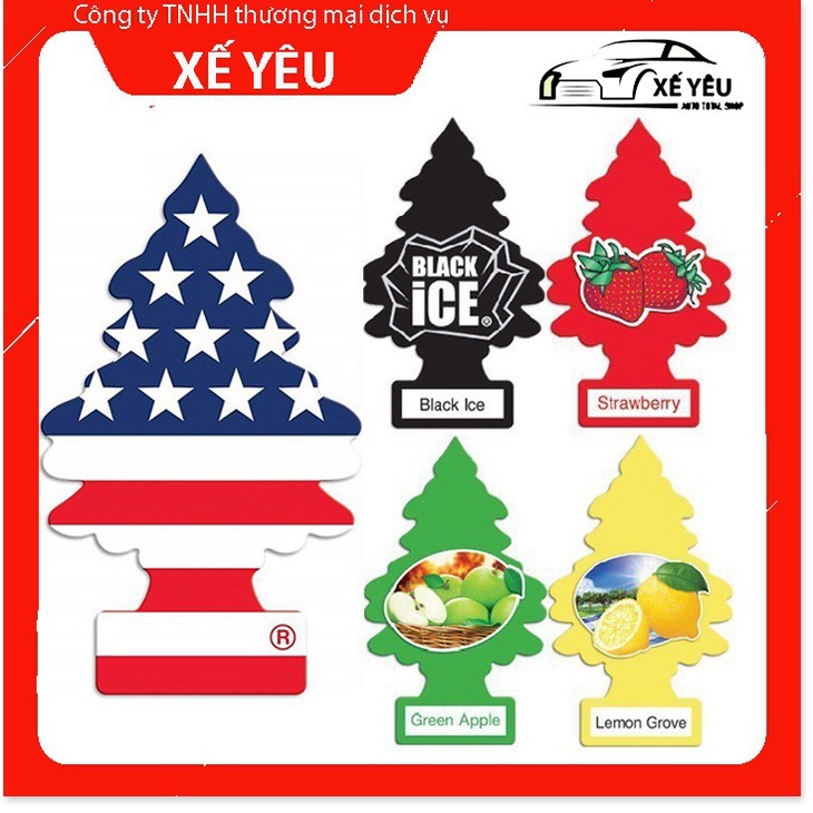 Cây Thông Thơm - Lá Thông Thơm Little Trees - Treo Xe Ô Tô, Tủ Quần Áo Khử Mùi - Thay Thế Nước Hoa Ô Tô