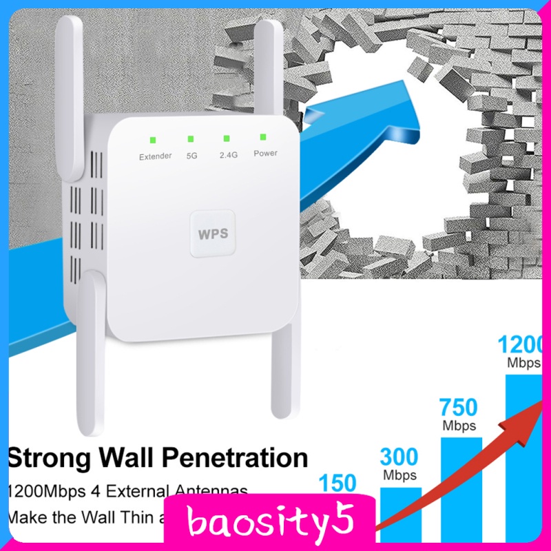 Bộ Khuếch Đại Tín Hiệu Wifi Không Dây 4 Ăng Ten 1200mbps 2.4g 5g | BigBuy360 - bigbuy360.vn