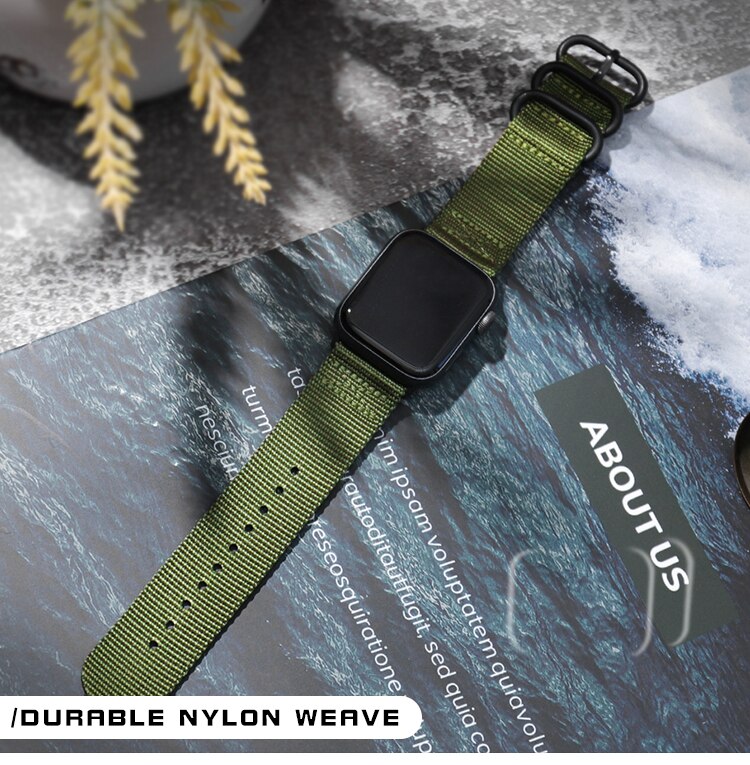 Dây đeo nylon khóa kim loại thích hợp cho Apple Watch dòng 6 Se 5 4 3 2 1 42mm 38mm 40mm 44mm
