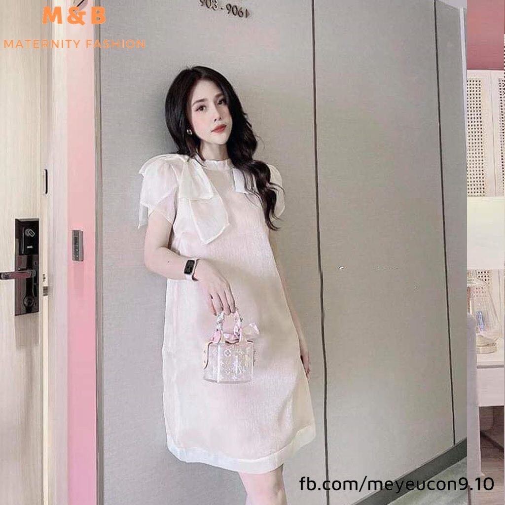 Váy bầu thời trang giá rẻ - đầm bầu dự tiệc thiết kế đẹp MAMADRESS FREESIZE 45-65kg chất VOAN 2 LỚP V22