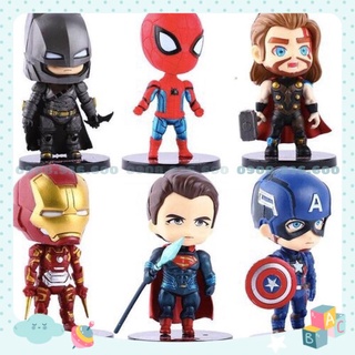 Set Siêu Nhân Trang Trí Bánh 🤞 FREESHIP 🤞 Set 6 siêu anh hùng MARVEL trang trí bánh kem nhựa nhẹ