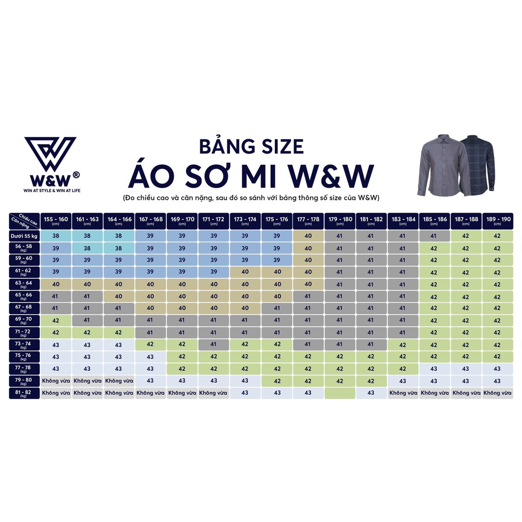 Áo Sơ Mi Nam W&amp;W Dáng Regular Fit Cổ Đức Dài Tay Màu Trơn Tối Màu- Chất Liệu Thấm Hút, Mềm Mịn Cao Cấp WLS04R