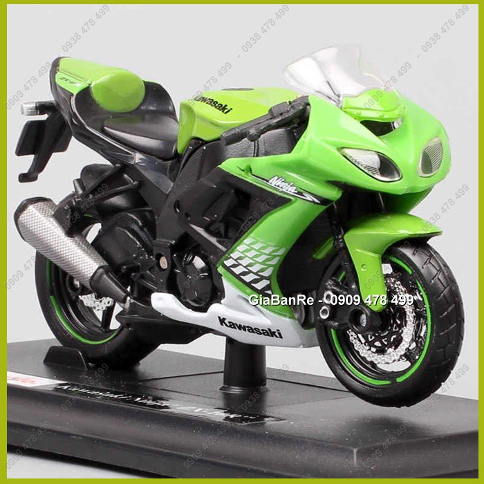 XE MÔ HÌNH 1:18 KAWASAKI ZX-10R - MAISTO - XANH LÁ -8833