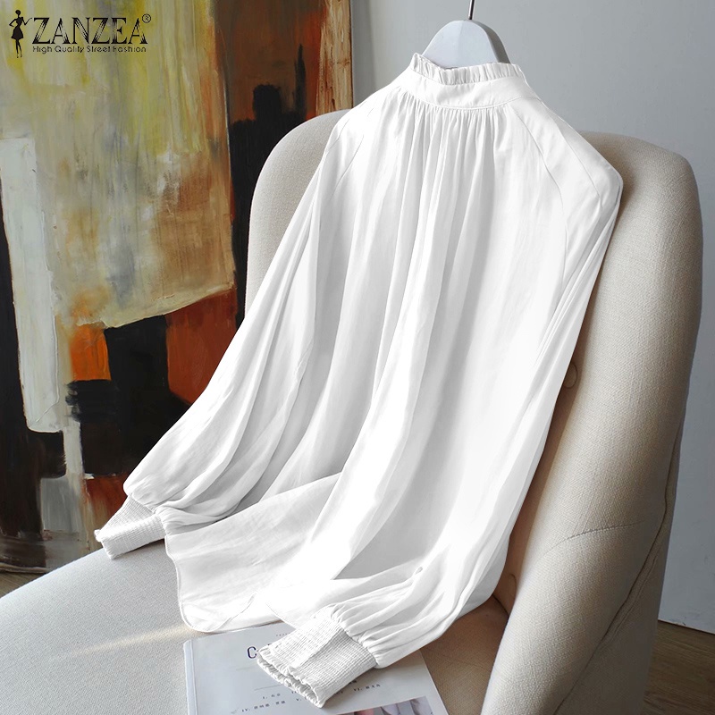 Áo kiểu ZANZEA cổ đứng phong cách công sở thanh lịch thời trang dành cho nữ