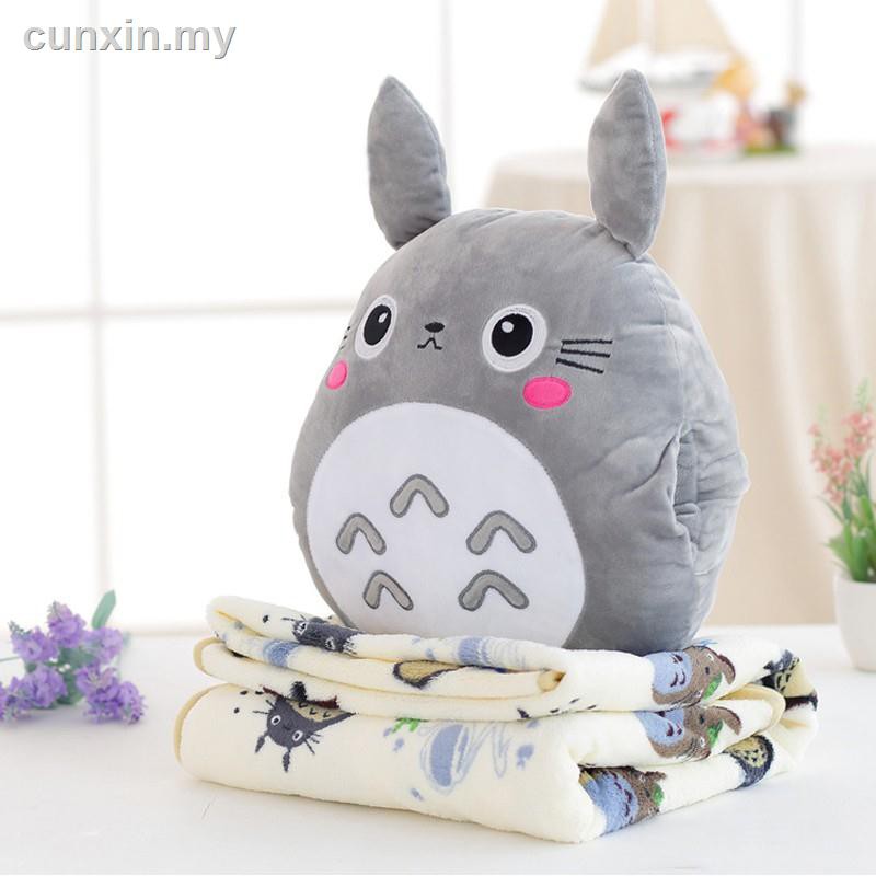 Bộ Chăn Gối 3 Trong 1 Hình Totoro Hoạt Hình