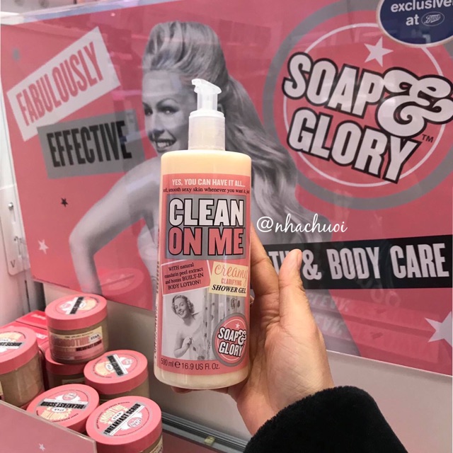 Sữa tắm Soap and Glory Clean on me 500ml (Sản xuất tại Anh) | BigBuy360 - bigbuy360.vn