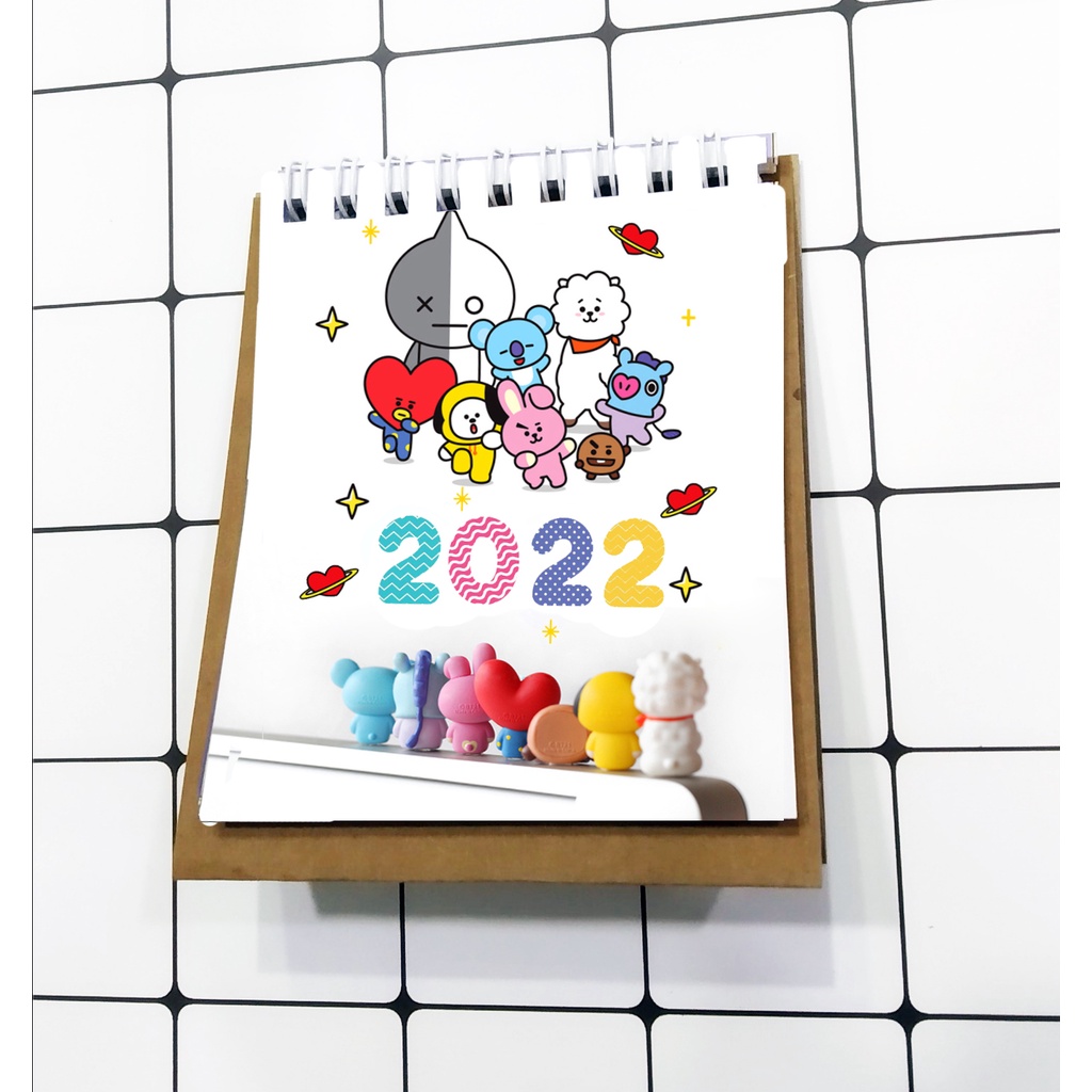 Lịch chibi lịch army bangtan kpop để bàn mini 2022 LMI3 12x9cm