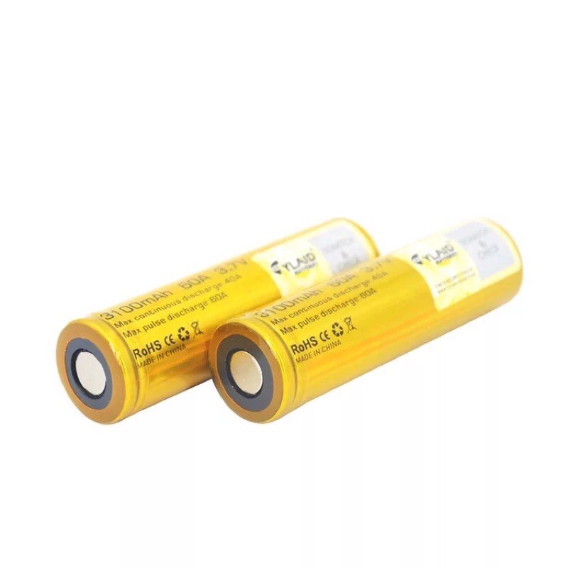 Pin sạc Cylaid Vàng 18650 3100Mah Xả 60A. Có QR Code chính hãng(1 viên)