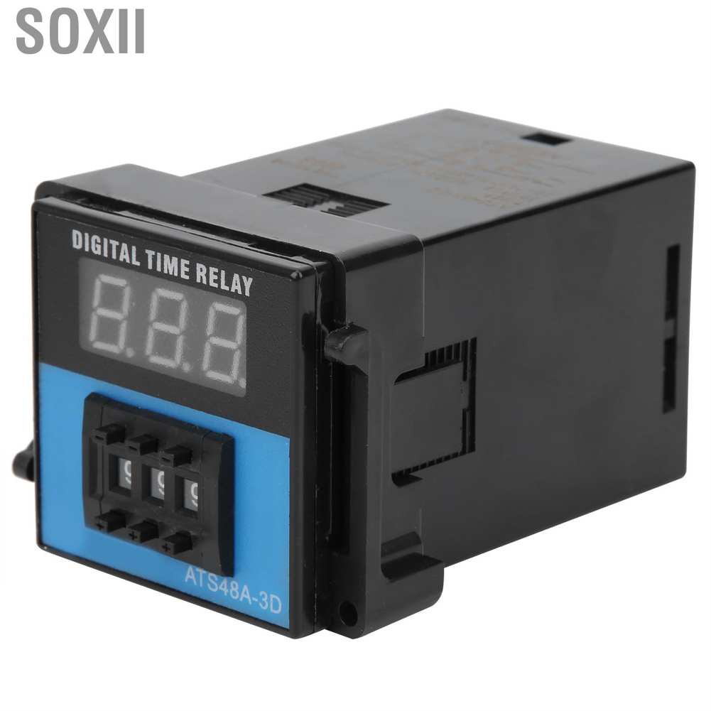 Soxii Time Relay  Digital Display Cycle Delay Switch Controller Timing Module ATS48A‑3D Timer 220V