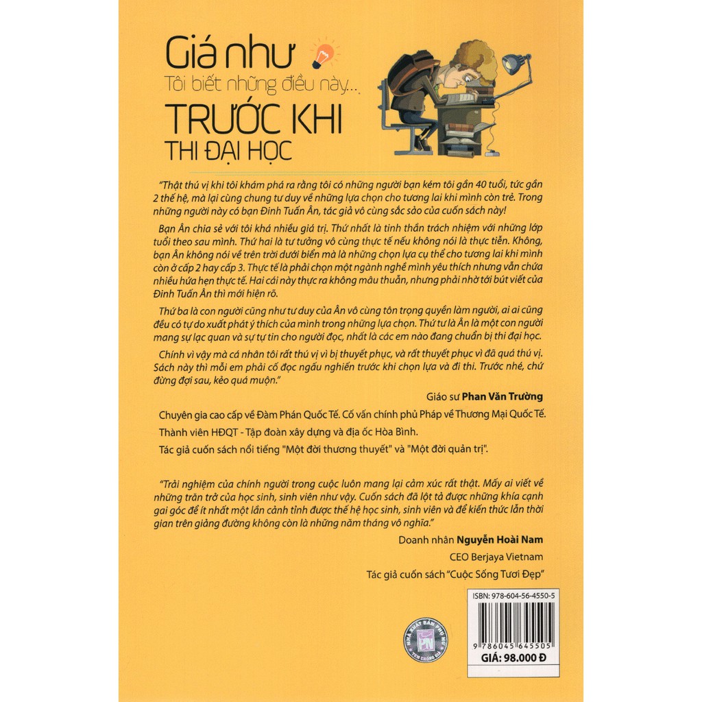 Sách-Giá Như Tôi Biết Những Điều Này... Trước Khi Thi Đại Học | BigBuy360 - bigbuy360.vn