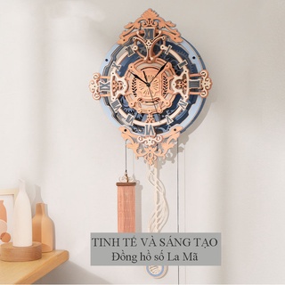 Đồng hồ số la mã treo tường , đồng hồ quả lắc treo tường thiết kế độc đáo