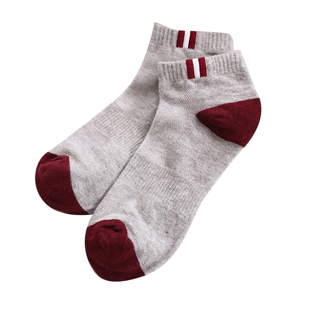Vớ cotton nam cổ viền sọc thể thao