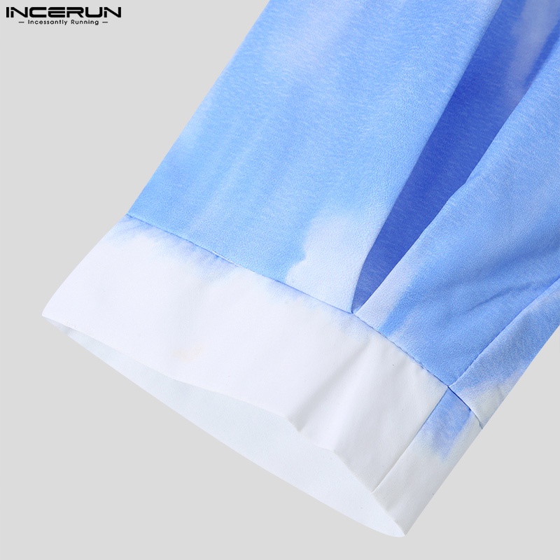 Quần INCERUN ống rộng nhuộm màu gradient thời trang cho nam