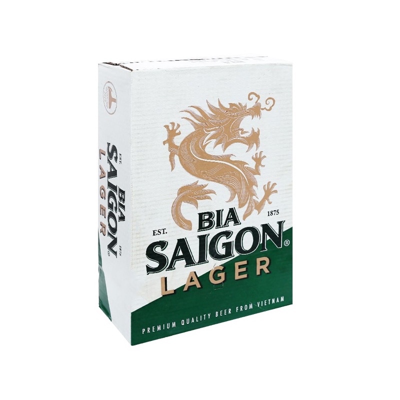 Bia sài gòn xanh lager thùng 24 lon ( date tháng 3 năm 2023)