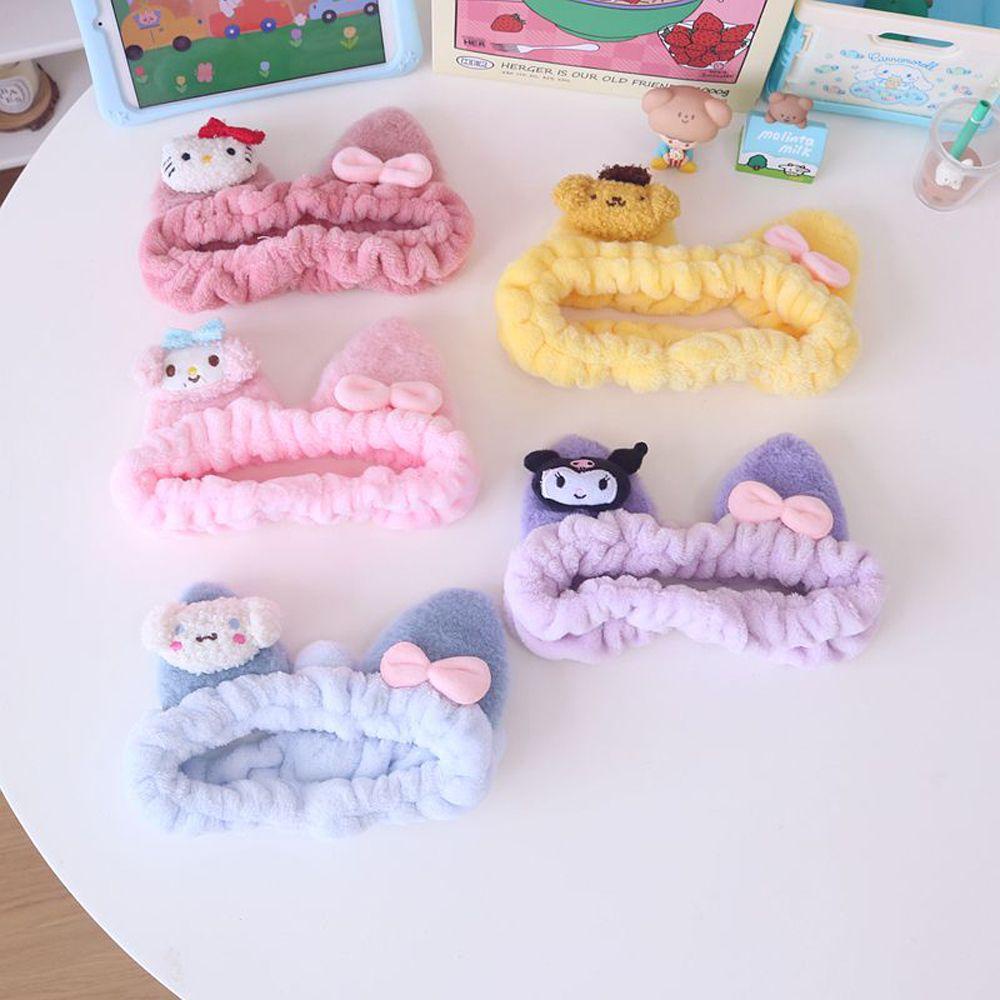 Băng Đô Tai Mèo Đính Nơ Họa Tiết Hoạt Hình Cho Nữ