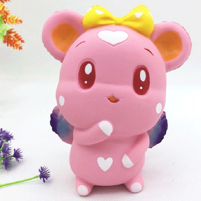 Squishy Lớn JUMBO Hình SÓC BAY TRÁI TIM MÀU HỒNG Đồ Chơi Xốp Giảm Stress Hình mềm mịn dễ Thương đàn hồi Cho Bé