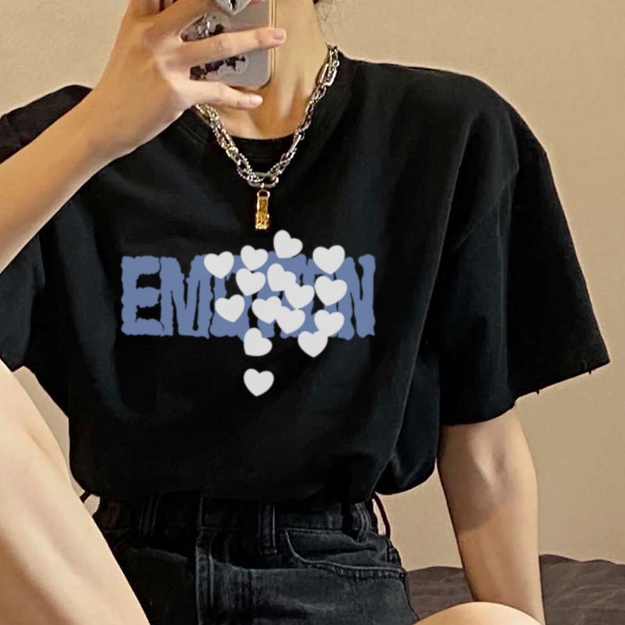 B&amp;G Áo Thun Tay Ngắn Phong Cách Hàn Quốc Cổ Điển Cho Nữ Giới Áo phông Nữ JL-TX-129