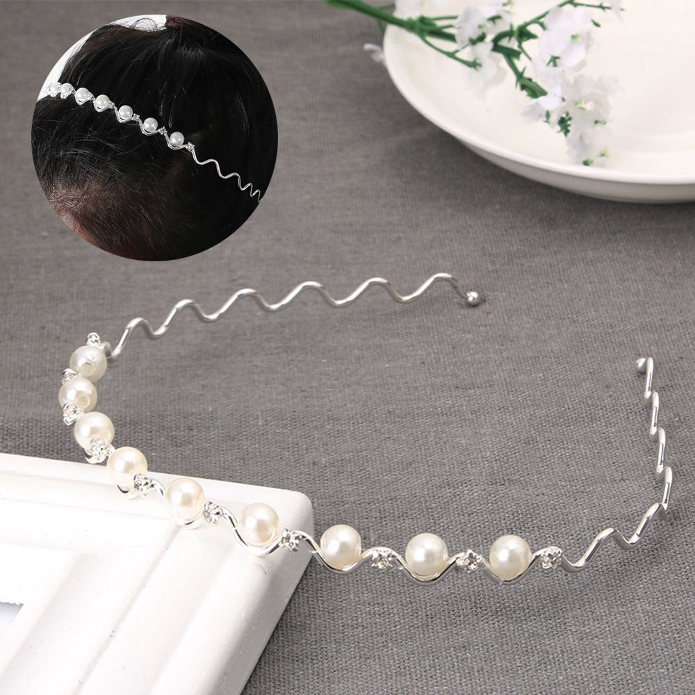 Băng đô đính đá và ngọc trai nhân tạo thời trang cho cô dâu