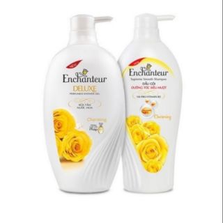 Combo dầu gội và sữa tắm Enchanteur Charming 650g / 1 chai ( mầu vàng )