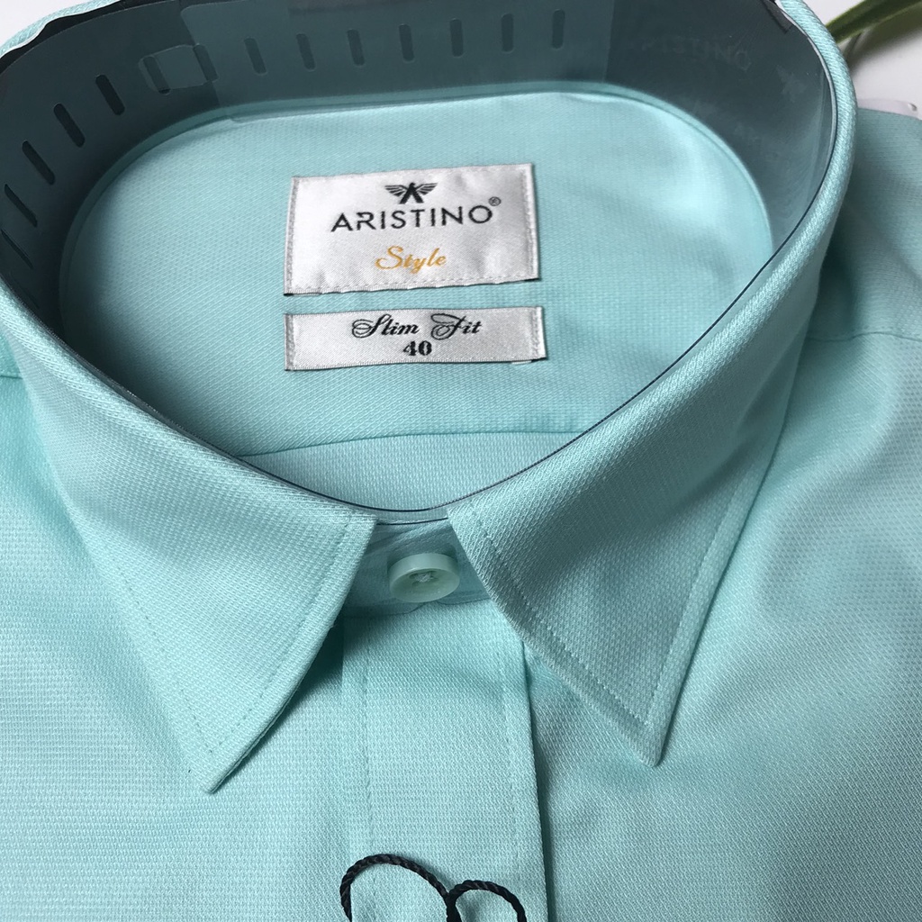 Áo sơ mi nam dài tay Aristino xanh ngọc. sợi tre thấm hút, from slim, tà lượn ALS19208