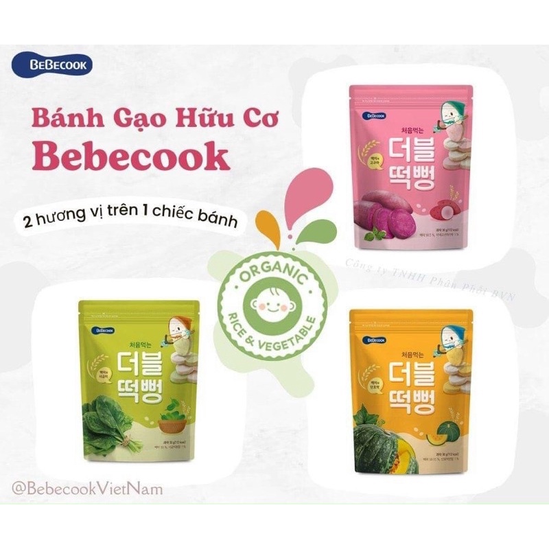 Bánh Gạo Hữu Cơ Bebecook Hàn Quốc 6m+