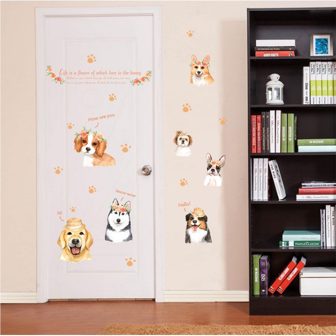 Decal trang trí tường Các Chú Chó đáng yêu