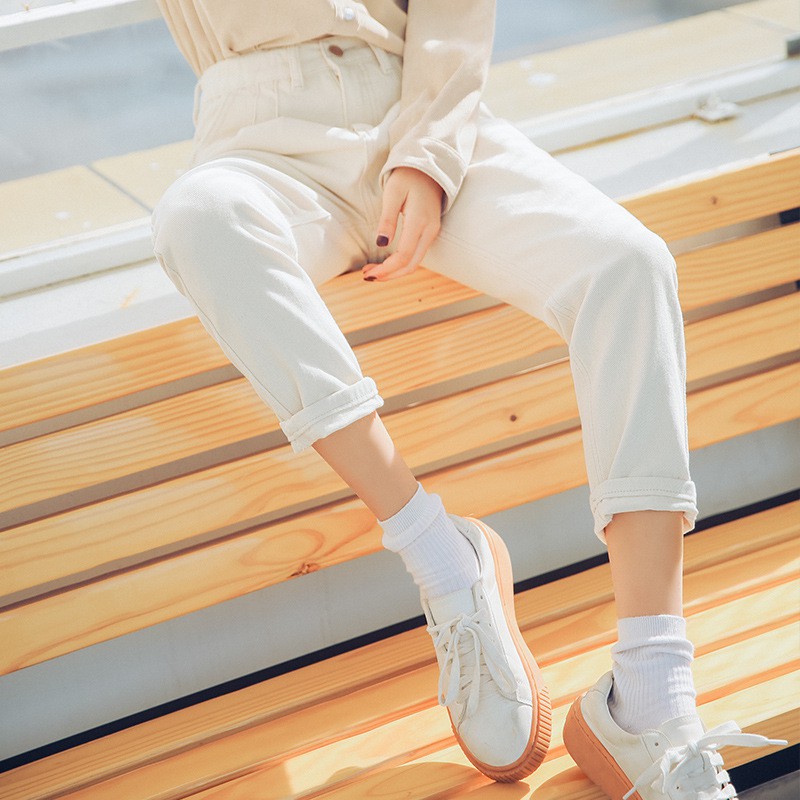 👖[ẢNH+VIDEO THẬT] Quần Jean Baggy Trắng - Cạp Cao Tôn Dáng - Chất Dày Dặn - Style Hàn Quốc - Cực Xinh | BigBuy360 - bigbuy360.vn
