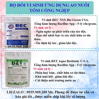 Combo 3 gói BEC 3 gói BZT, Men Vi Sinh Cắt Tảo , Xử Lý Nước Đáy Ao Nuôi Tôm Cá Công Nghiệp