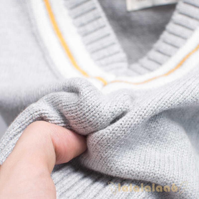 Áo len không tay cổ chữ v thoải mái thời trang dành cho bé trai