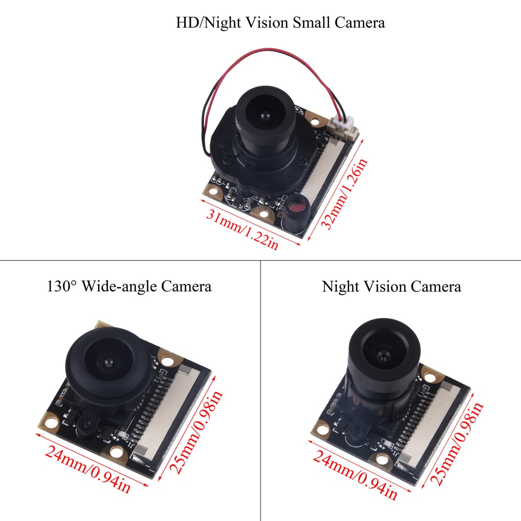 Mô-đun Camera quan sát ngày / đêm Raspberry Pi 65°/75°/130°/175° Webcam 5MP có cảm biến Đèn hồng ngoại cho Raspberry Pi 4B / 3B + / 3B Zero W | BigBuy360 - bigbuy360.vn