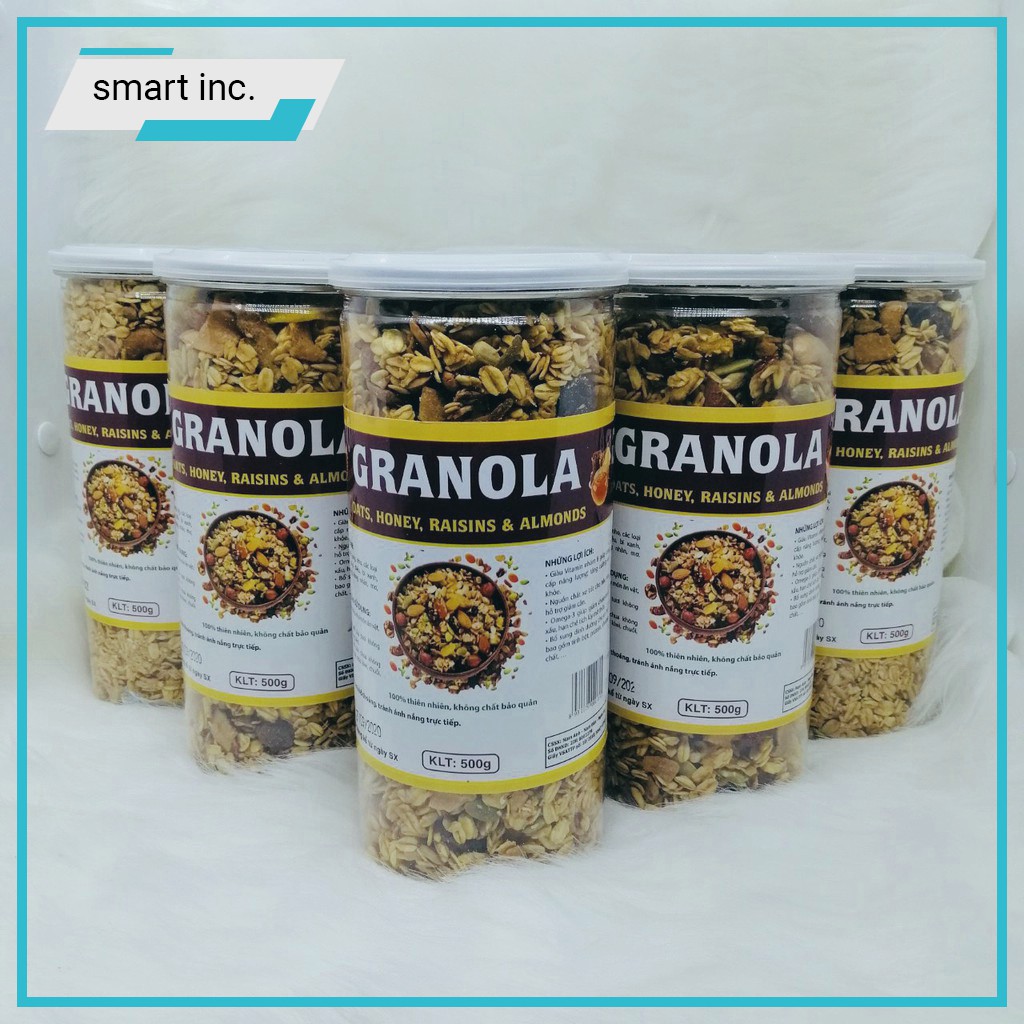 Ngũ Cốc Ăn Sáng Granola Yến Mạch Nhiều Hạt Nuts Dinh Dưỡng Snack Uống Sữa Chua Ăn Kiêng Giảm Cân Giảm Mỡ Không Đường