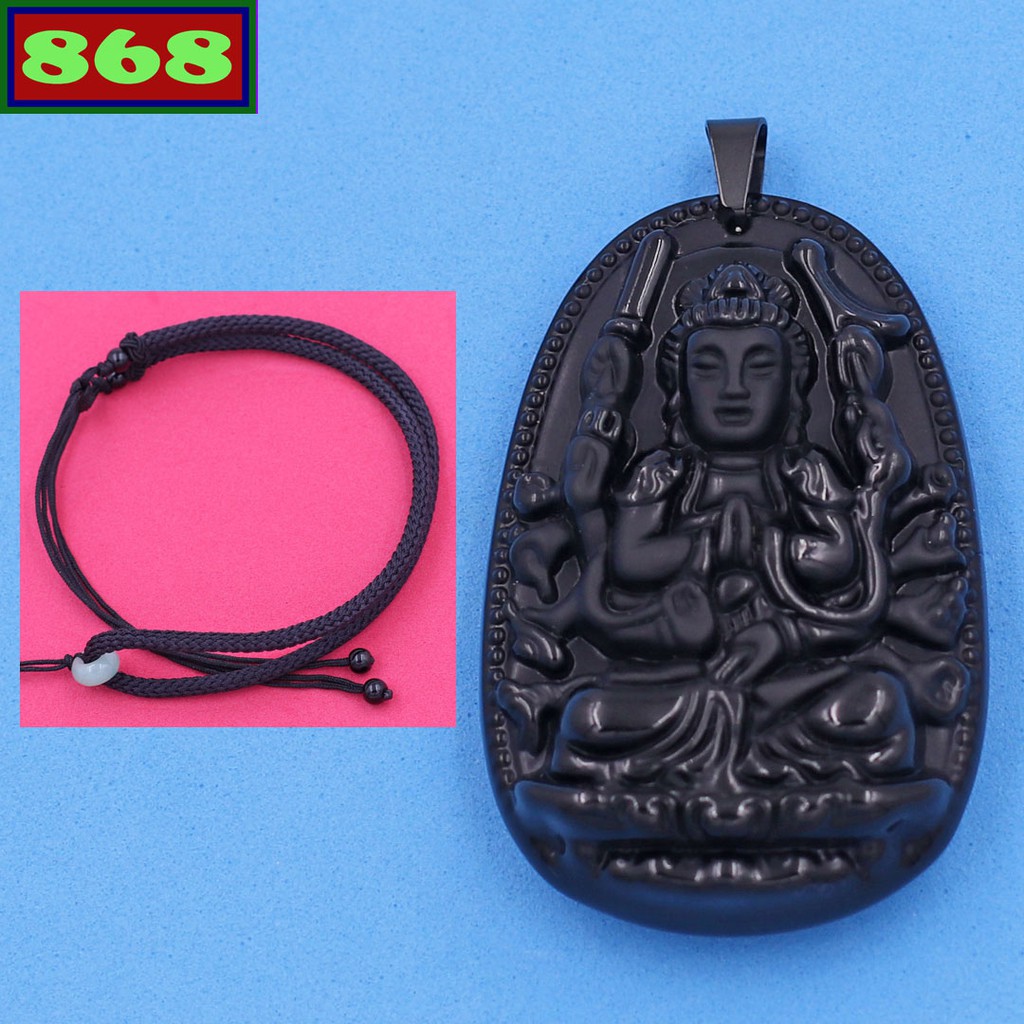 Mặt phật Thiên thủ thiên nhãn đá đen 5 cm, Quan âm nghìn tay nghìn mắt