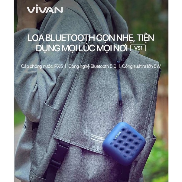 Loa Bluetooth chất âm hay Vivan VS1 Chính hãng âm bass chắc uy lực có khả năng chống nước IPX5 pin 10h khangtrang BH 12T