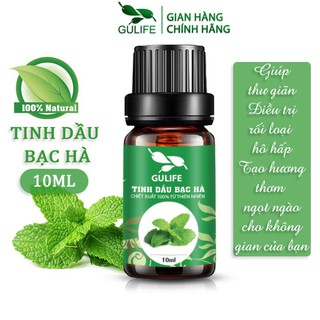 ✅ [ Nguyên Chất ] Tinh dầu Bạc Hà GULIFE Chiết Xuất Hoàn Toàn Từ Thiên Nhiên - Làm Thơm Phòng, Giải Cảm & Tăng Miễn Dịch