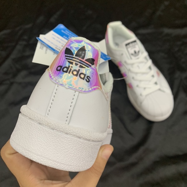 Giầy trắng sọc ngọc trai cao cấp fullbox