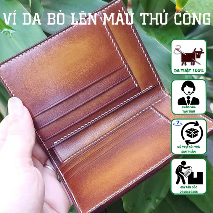 Ví Da Bò Thedoda T01 - Ví Da Lên Màu Thủ Công - Da Nhập Khẩu Cao Cấp - Ví Da Túi Sau, Nhiều Ngăn Đựng Thẻ