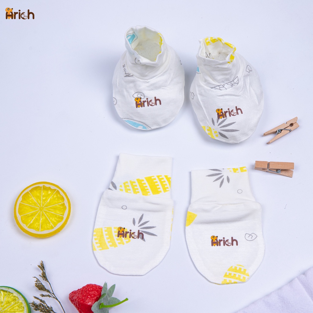 Set bao tay, bao chân Arich mẫu trơn cho bé sơ sinh