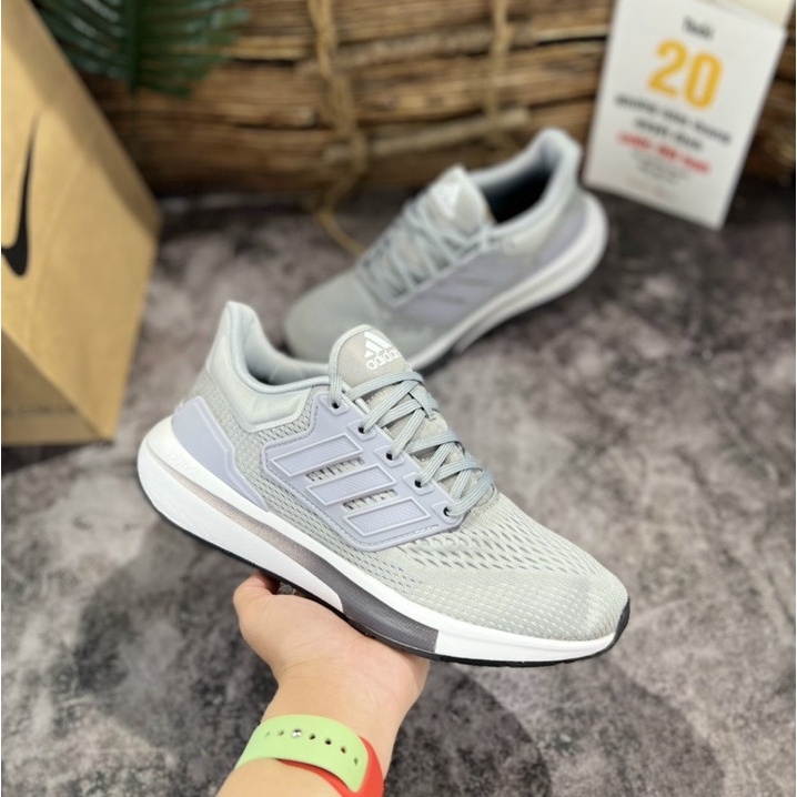 Giày thể thao sneaker EQ21 Xám Trắng siêu nhẹ chất mềm mịn thời trang đi chơi