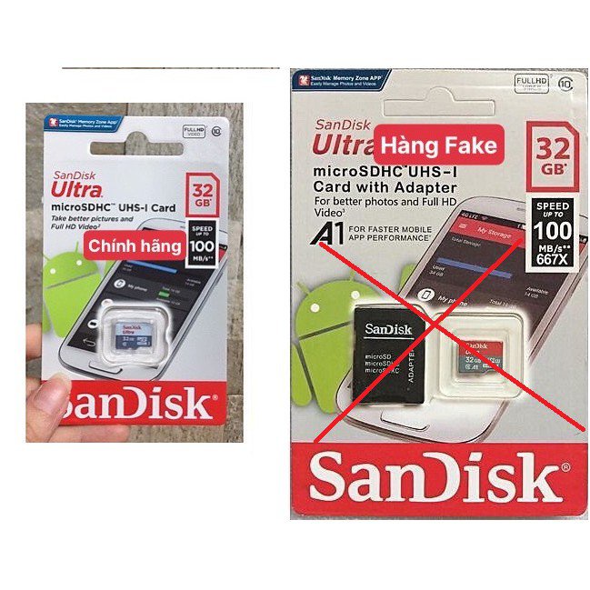 Thẻ nhớ 32GB 16Gb Sandisk Strontium Kioxia class 10 dùng cho điện thoại có camera