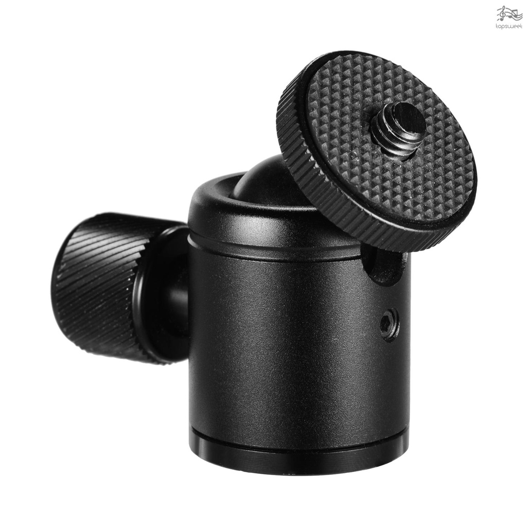 Đầu Bi Hợp Kim Nhôm Với Ốc Vít 1 / 4 Inch Và Lỗ 3 / 8 Inch Cho Chân Máy Ảnh / Điện Thoại / Đèn LED Đen | BigBuy360 - bigbuy360.vn