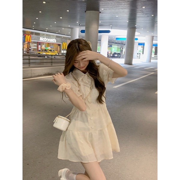 Váy babydoll tay phồng có cổ ullzang siêu đáng iuu 🎀