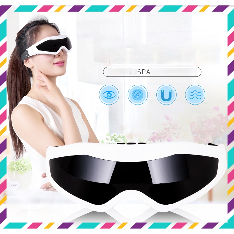 Kính Massage Mắt - Máy Massage Mắt Công Nghệ Rung Từ Tính Giảm Áp Lực Mắt, Giảm Mỏi Mắt